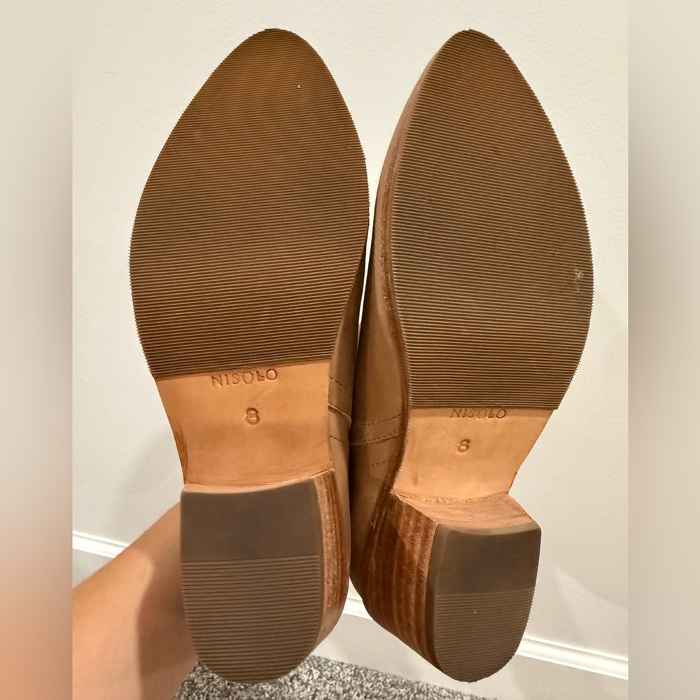 Nisolo brown leather ankle booties, size women's 8 - Picture 8 of 11